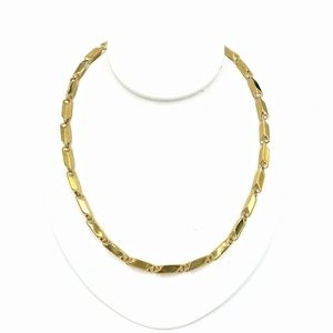 Gold Stainless Steel Necklace Smooth Bullet 24"
